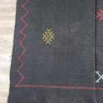 Alfombra chaima 59 x 141 cm alfombra-de seda de cactus negra con diseños