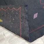 Alfombra chaima 59 x 141 cm alfombra-de seda de cactus negra con diseños