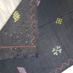 Alfombra chaima 59 x 141 cm alfombra-de seda de cactus negra con diseños