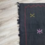 Alfombra chaima 59 x 141 cm alfombra-de seda de cactus negra con diseños