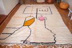 Alfombra de lana az02 azilal blanca con diseños