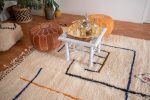 Alfombra de lana az02 azilal blanca con diseños