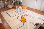 Alfombra de lana az02 azilal blanca con diseños