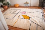 Alfombra de lana az02 azilal blanca con diseños
