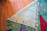 Alfombra de lana az09 azilal verde con diseños