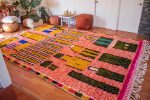 Alfombra de lana az10 azilal naranja con diseños