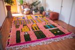 Alfombra de lana az10 azilal naranja con diseños