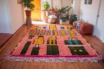 Alfombra de lana az10 azilal naranja con diseños