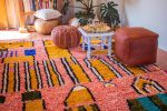 Alfombra de lana az10 azilal naranja con diseños