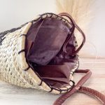 Bolso Cesta de Doum con diseños negros