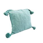 cojin-de-algodon-turquesa--con-pompones-color-turquesa-2