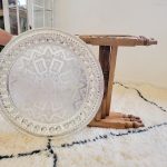 Mesa de té mediana - Mesa de madera con bandeja