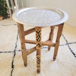 Mesa de té pequeña - Mesa de madera con bandeja