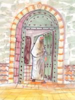 plato-pintado-a-mano---mujer-en-marrakech-3