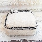Pouf de lana asiento de alfombra cuadrado 102