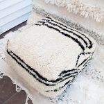 Pouf de lana asiento de alfombra cuadrado 102