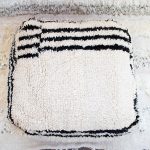 Pouf de lana asiento de alfombra cuadrado 102